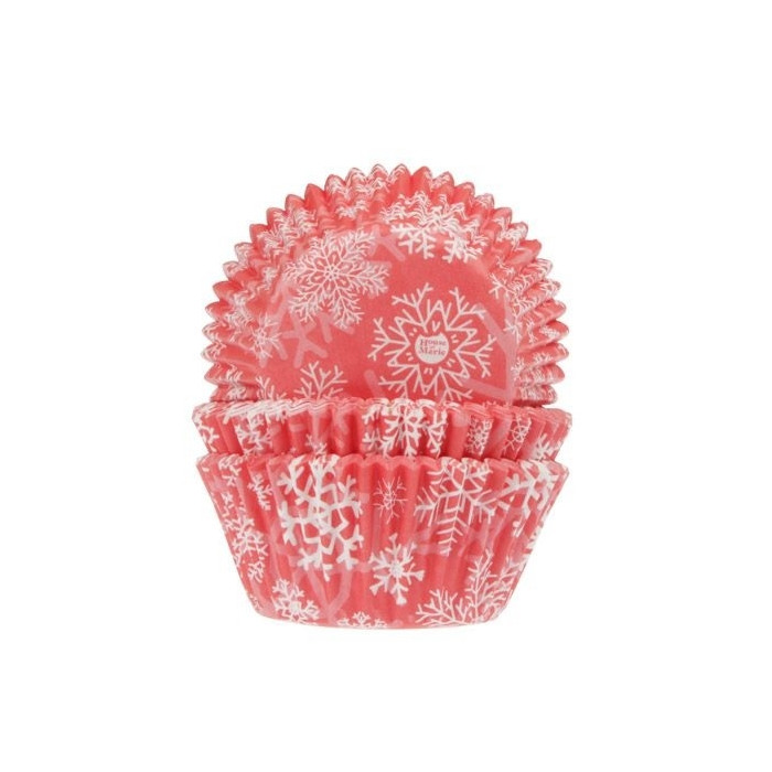 Cupcake Cups HoM Snow Crystal Red 50x33mm. 50pcs.