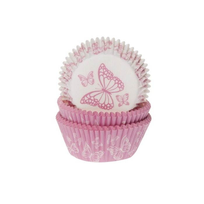 Cupcake Cups HoM Butterfly Pink 50x33mm. 50pcs.