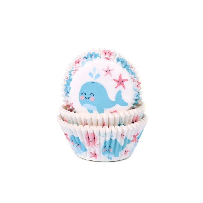 Cupcake Cups HoM Whale (Gender Reveal) 50x33mm. 50pcs.