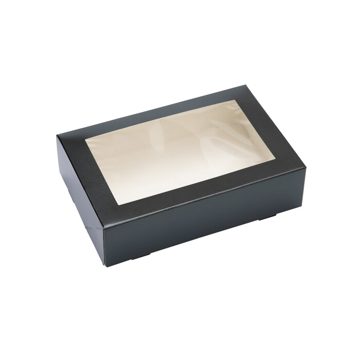 Cake box with window 19x12.5x5cm Black
