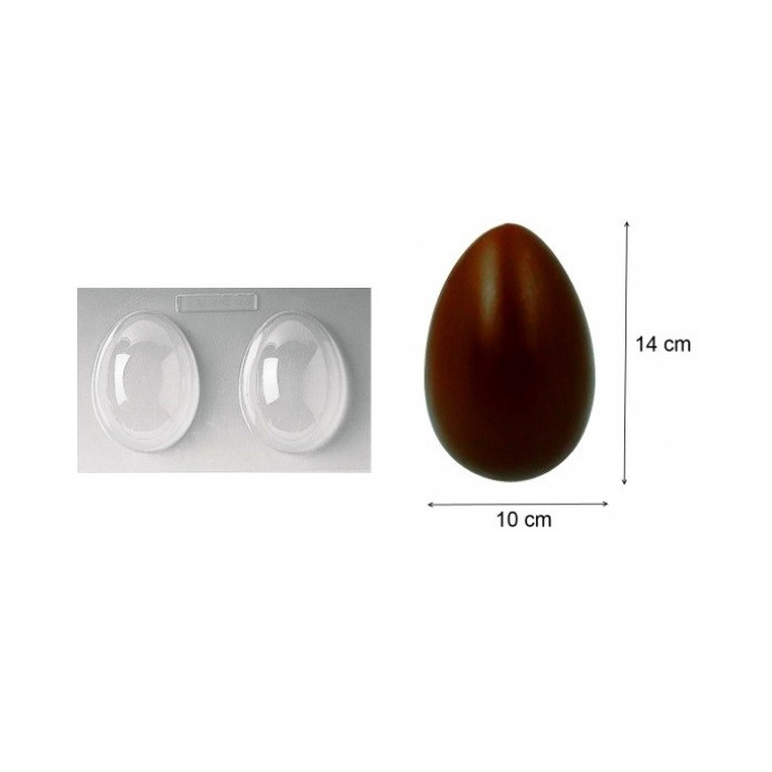Chocolate Hollow Form Easter Half Egg Smooth (2x) 14x10x5cm.