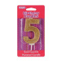Culpitt Number candle #5 Gold with Glitter