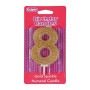 Culpitt Number candle #8 Gold with Glitter
