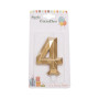 Number candle Geo Gold #4