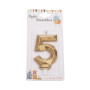 Number candle Geo Gold #5