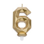 Number candle Geo Gold #6