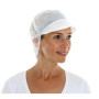 Disp. Cap with flap and hair collection white 100 pcs.