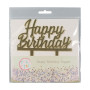 Culpitt Cake topper Acrylic Happy Birthday Gold 145x85mm