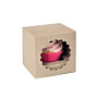 HoM Cupcake Box 1 Kraft (incl. tray with window) 3pcs.