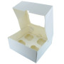 Cupcake Box 4 White (incl. tray with window) 3pcs.