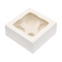 Cupcake Box 4 White (incl. tray with window) 3pcs.