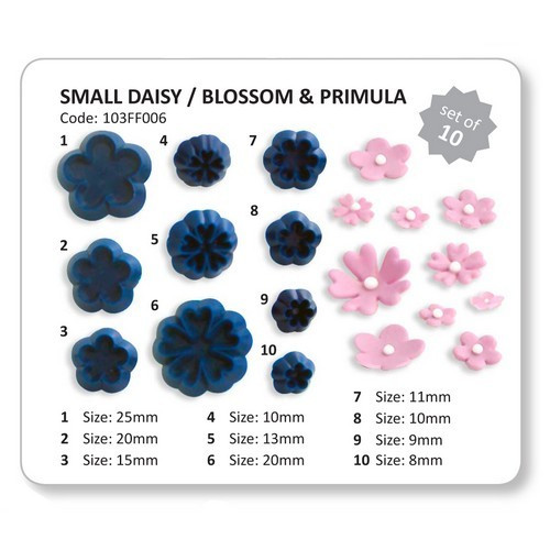 Small daisy/ blossom & primula JEM, set of 10