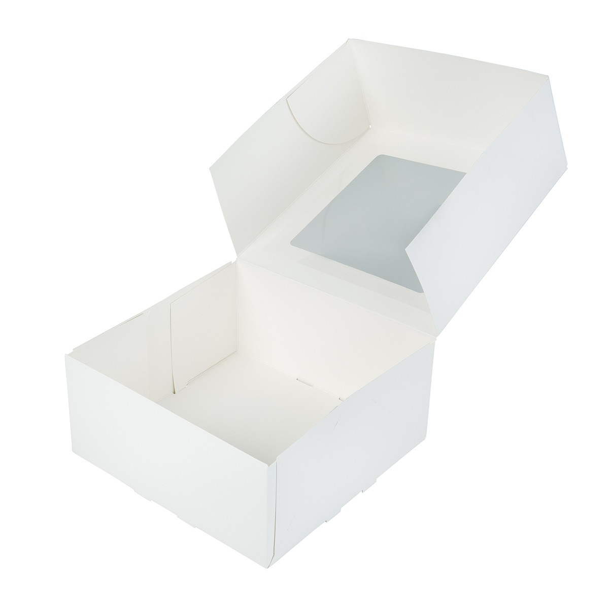 Cake box with window 19x19x9cm. White 3pcs