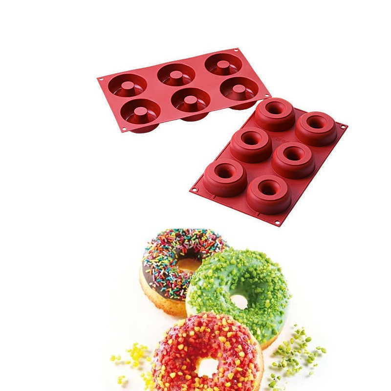 Sillikomart Silicone Baking Mould Donut Ø7.5-2.5x2.8cm (6)