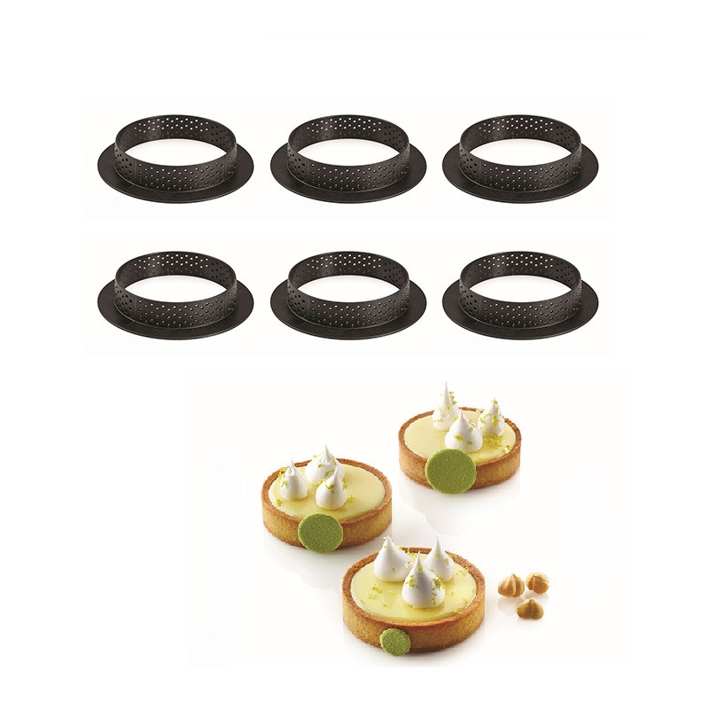 Silikomart Cake Ring Exoglass Perforated Ø8x2cm set/6