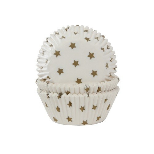 Cupcake Cups HoM Stars gold 50x33 mm 50 pieces