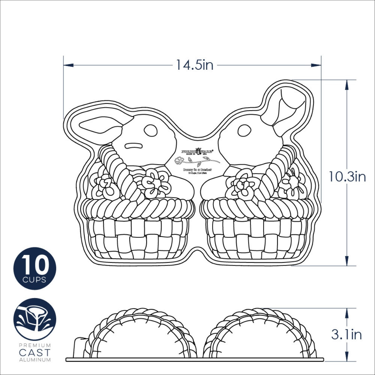 Nordic Ware Easter Bunny in Basket Baking mould
