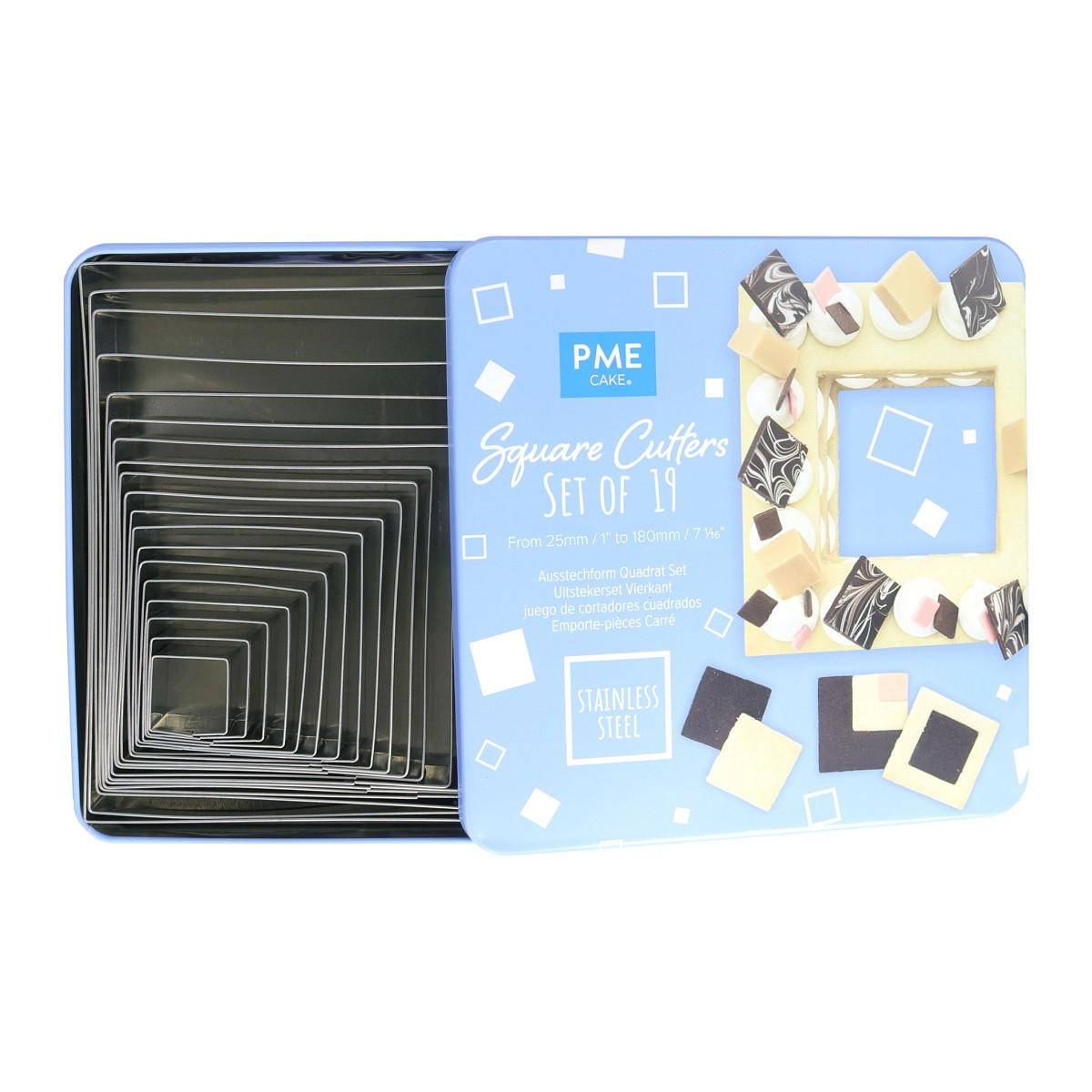 PME Cutters Square Smooth Stainless Steel 19-piece