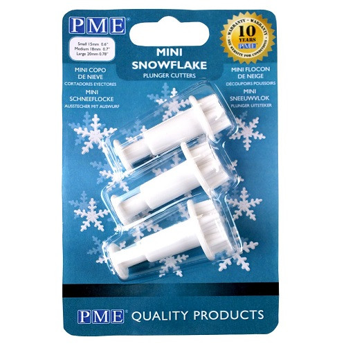PME Plunger Cutter Mini Snowflake/ice crystal (Frozen) set/3