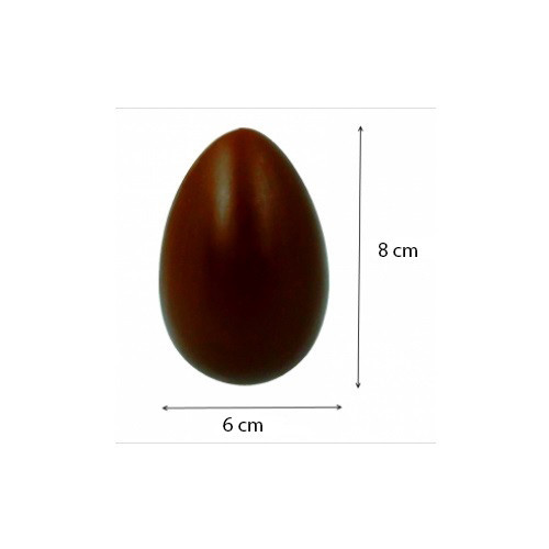 Chocolate Hollow Form Easter Half Egg Smooth (4x) 8x6x2,5cm.