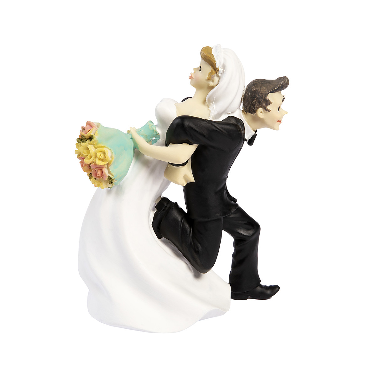Cake topper Bridal Couple Backs Against Each Other Polystone 12cm**