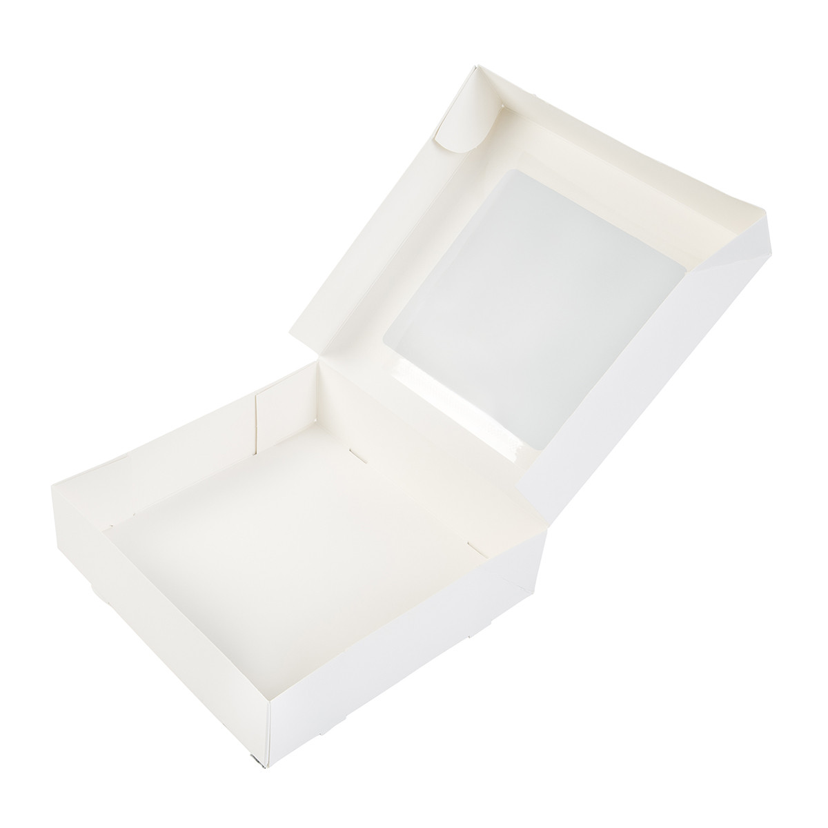 Cake box with window 19x19x5cm. White 3pcs