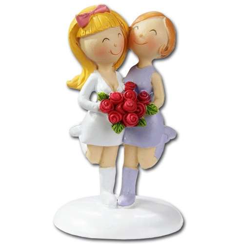 Cake topper Bride Couple Women Comic Polystone 9cm