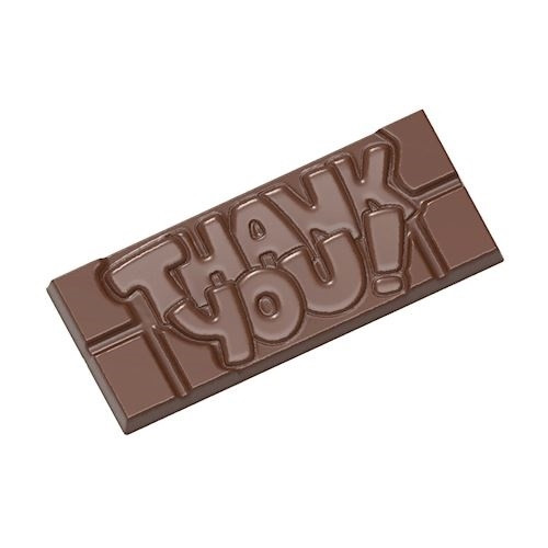 Chocolate mould Chocolate World Tablet Thank You (4x) 118x50mm