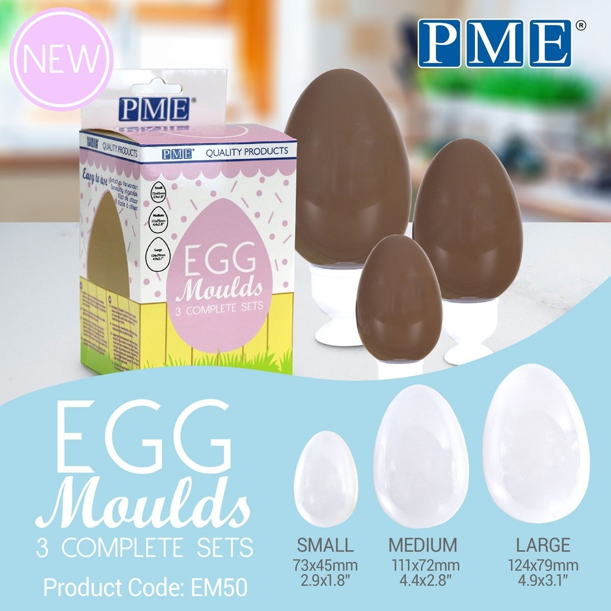 PME Chocolate Hollow Form Egg 3-piece